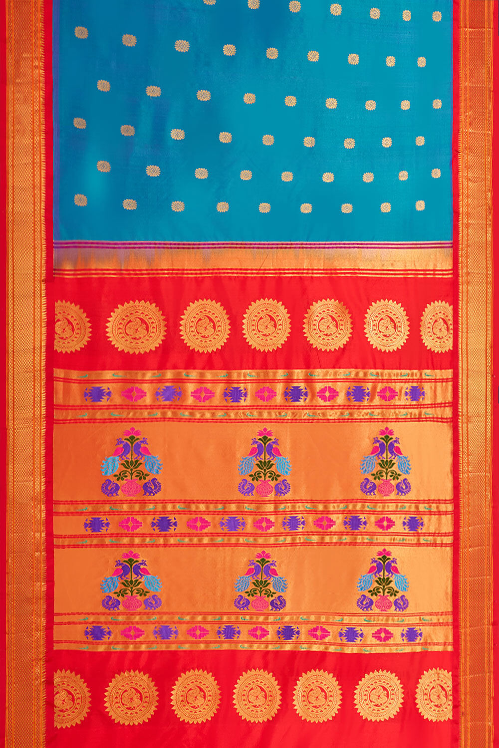 Blue Woven Paithani Inspired Design Pure Silk Saree image number null