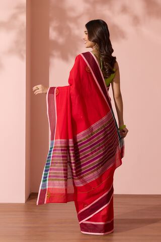 Red Karnataka Pure Cotton Lambani Saree thumbnail image number null