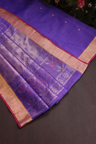 Purple Kanjivaram Silk Saree thumbnail image number null