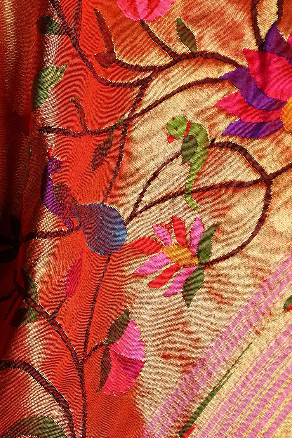 Light Voilet Pure Silk Paithani Saree image number null