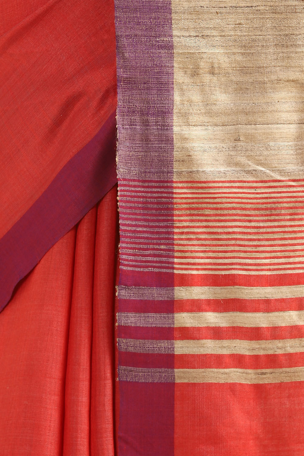 Red Pure Silk Viscose Bhagalpuri Saree image number null
