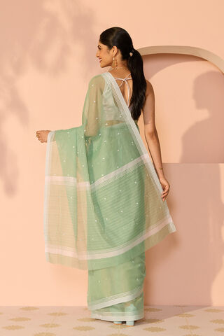 Green Woven Pure Silk Cotton Chanderi Saree thumbnail image number null
