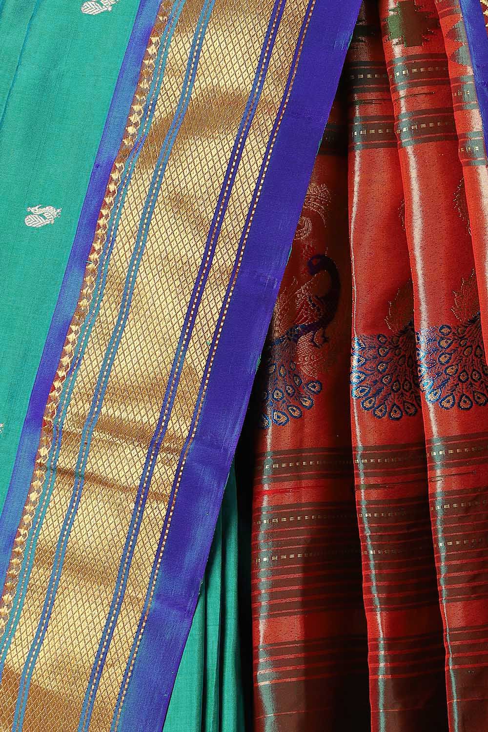 Blue Pure Silk Paithani Saree image number null