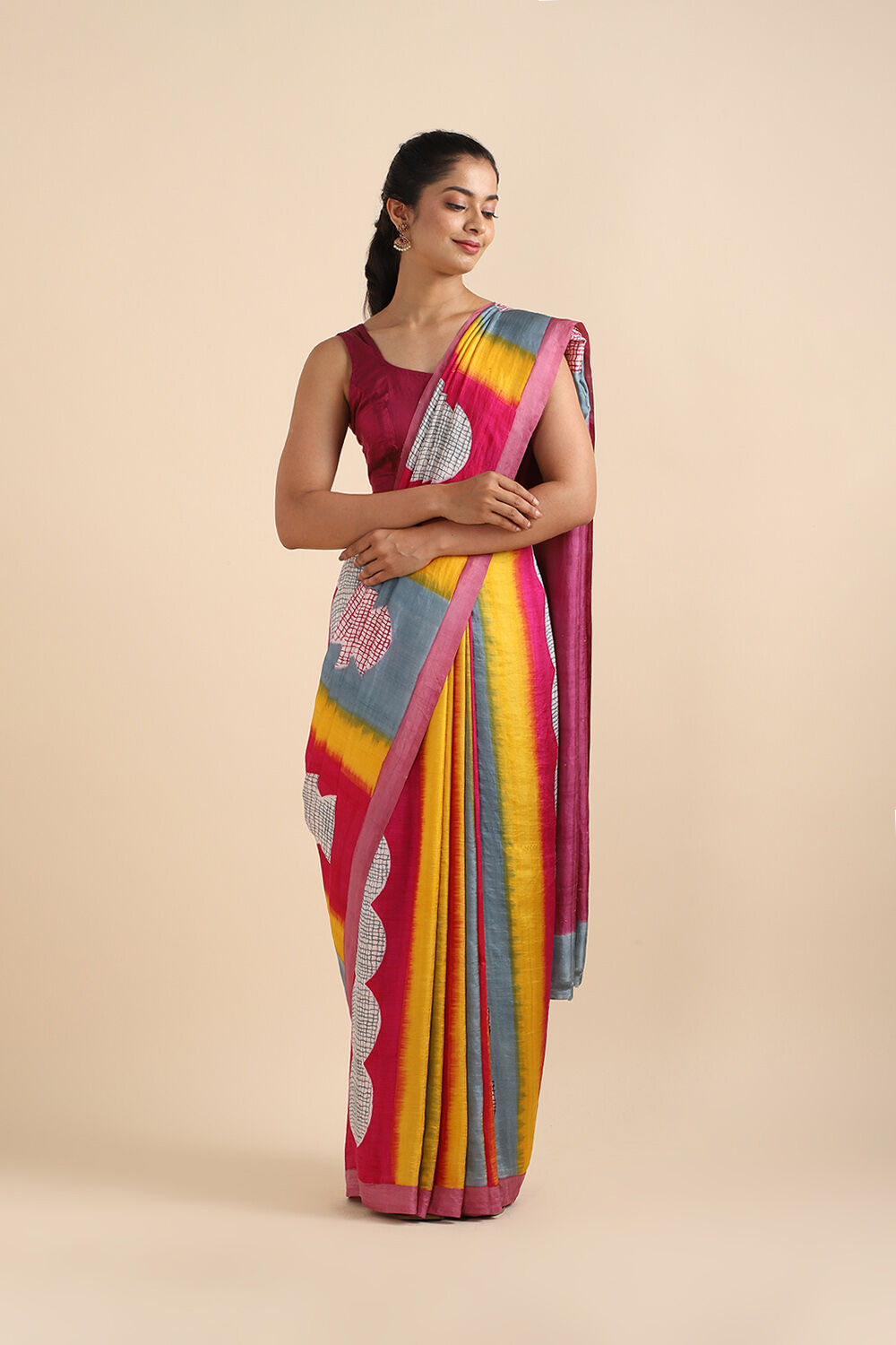 Pink Pure Silk Printed Saree image number null
