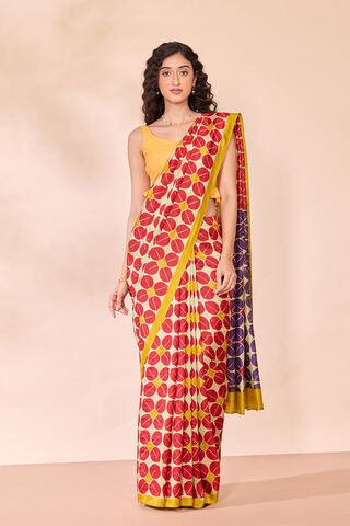 Light Green Pure Silk Block Printed Bengal Saree thumbnail image number null