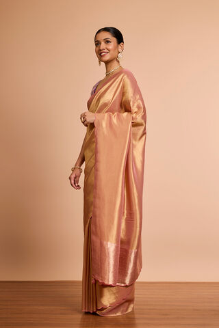 Pink Woven Viscose Tissue Saree thumbnail image number null