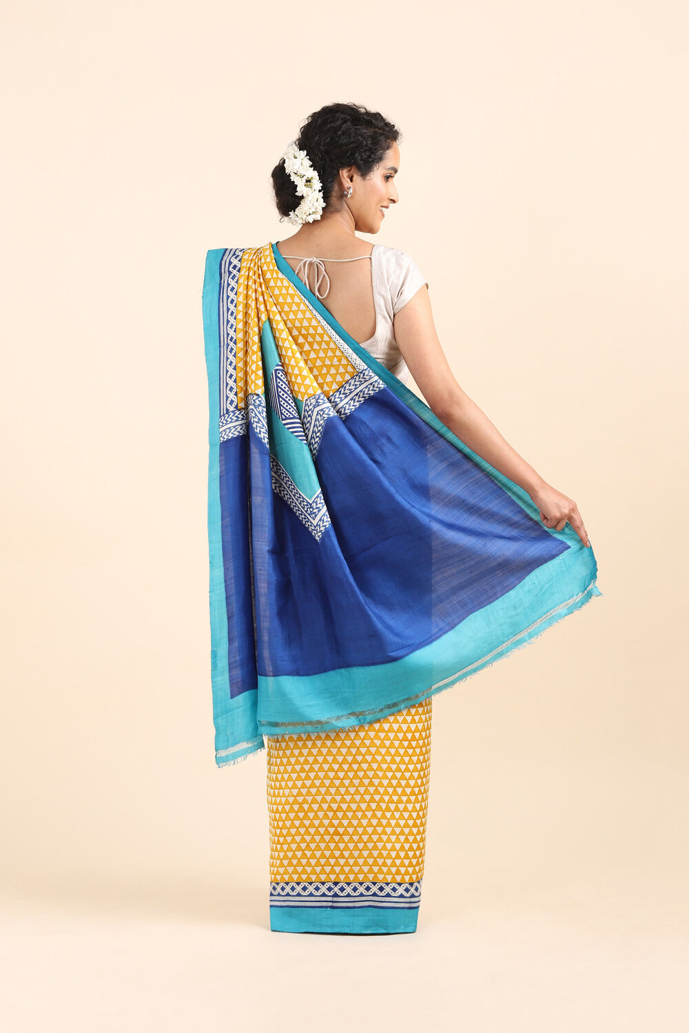 Multicolored Pure Silk Printed Saree image number null