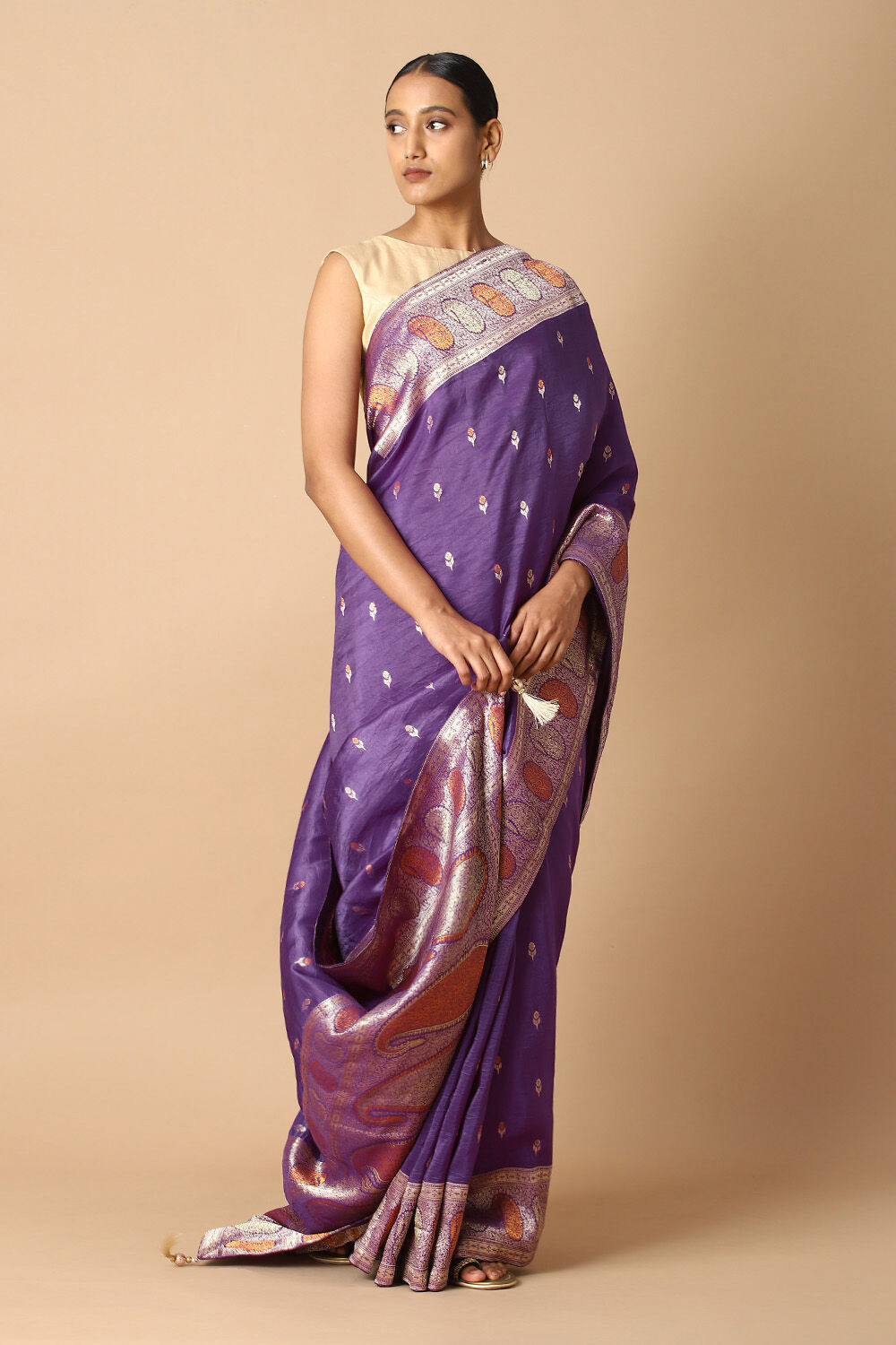 Purple Pure Luxe Vegan Saree image number null