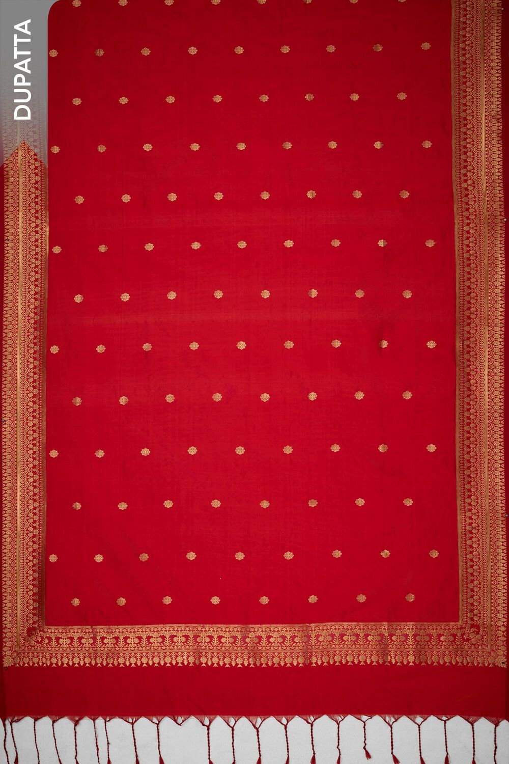Red Woven Pure Silk Unstitched Suit Set image number null
