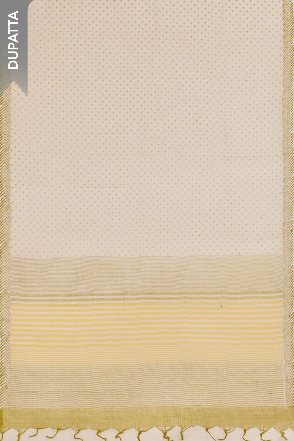 Light Yellow Screen Printed  Pure Cotton Unstitched Suit Set image number null