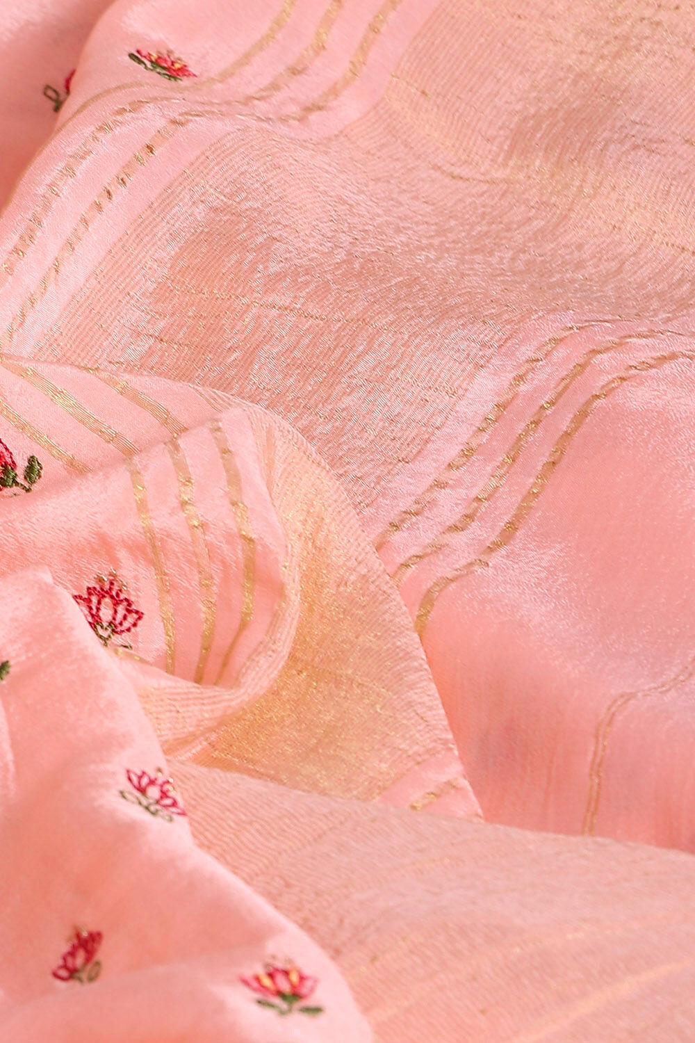 Light Pure Pink Viscose Embroidered Saree image number null