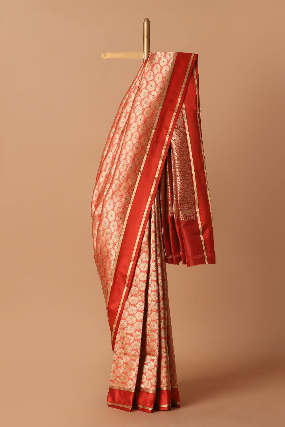 Light Orange Pure Silk Banarasi Brocade Saree image number null