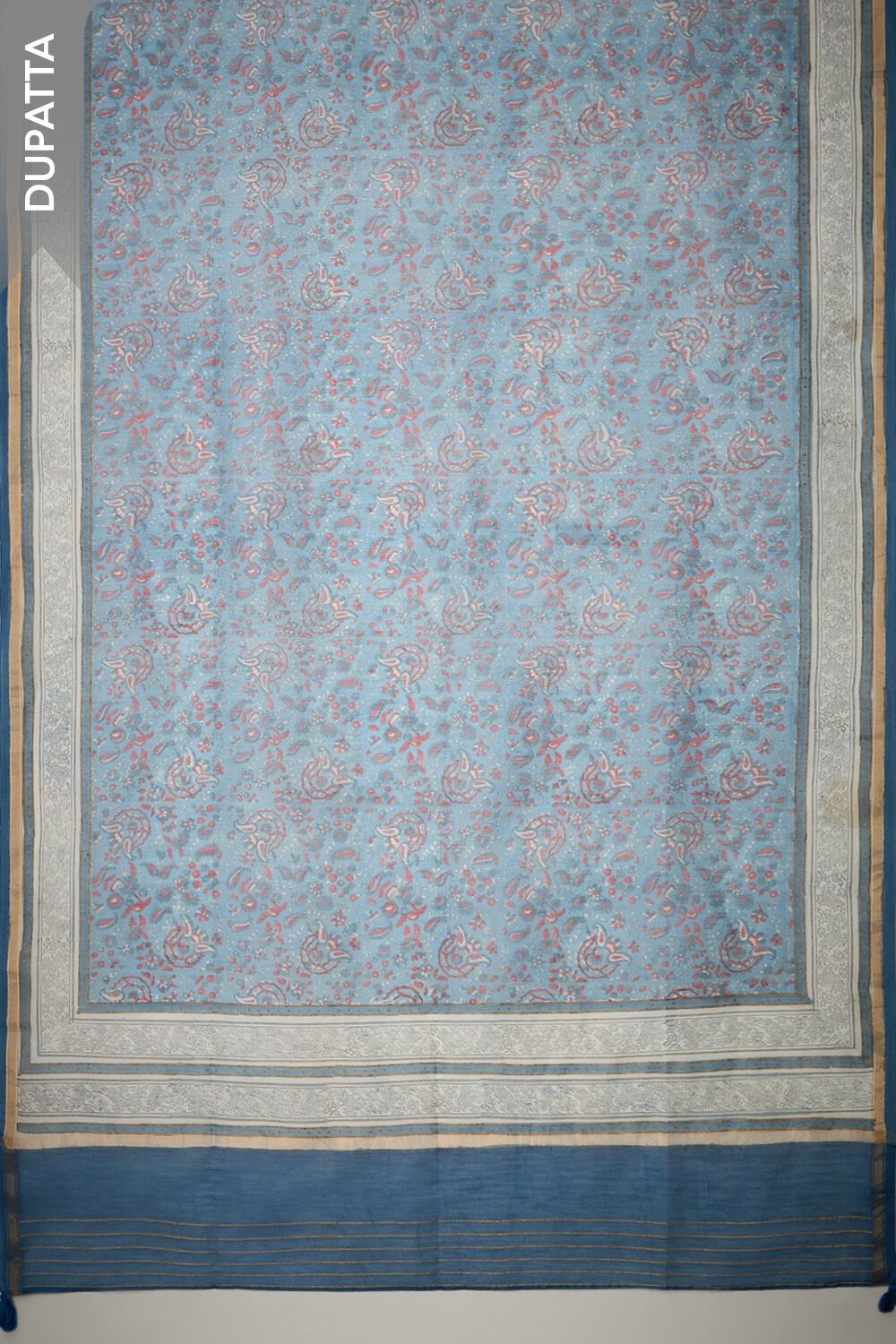 Dark Blue Embroidered Pure Silk Cotton Unstitched Suit Set image number null