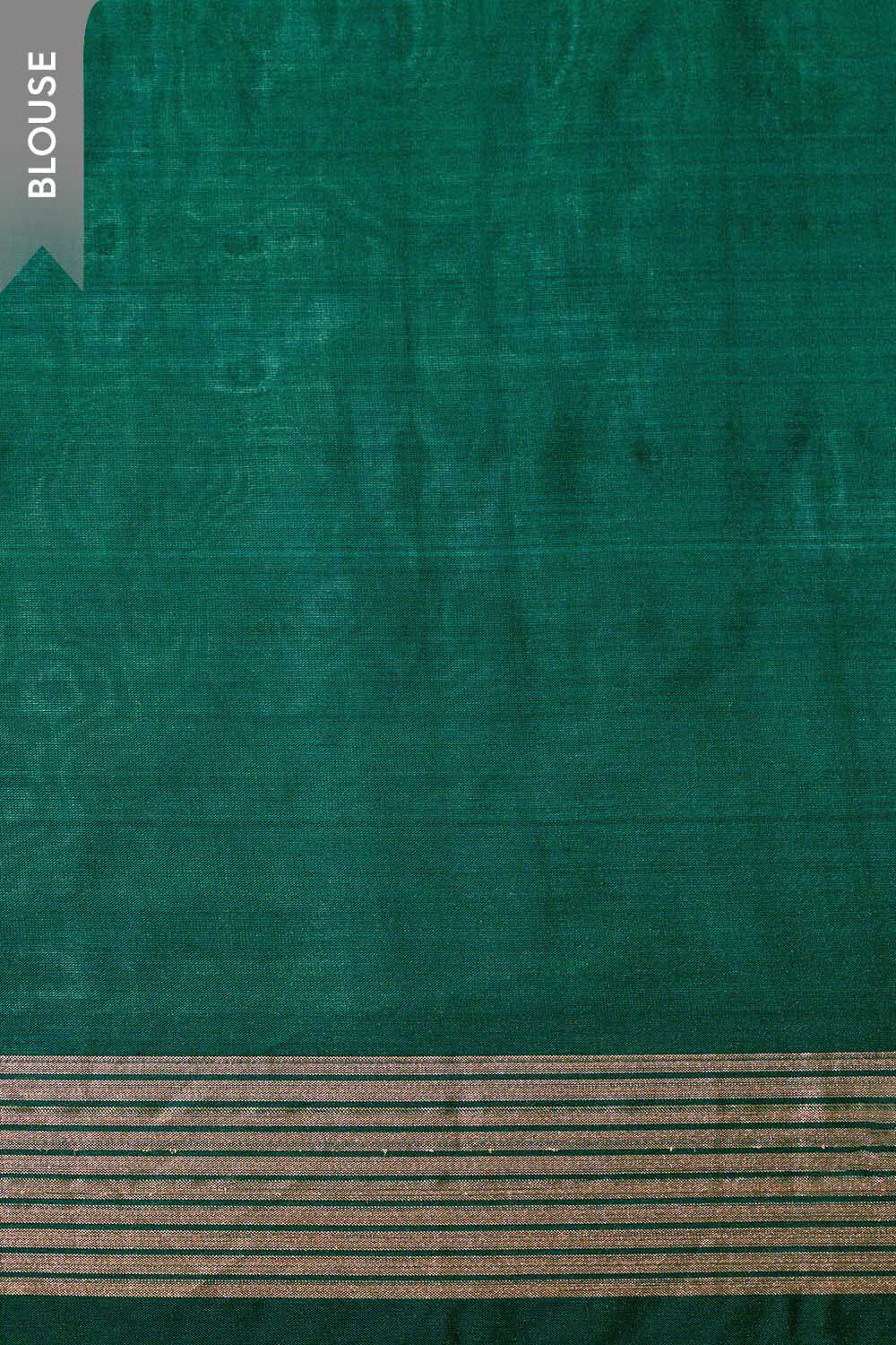 Green Silk Viscose Cutwork Banaras  Saree image number null