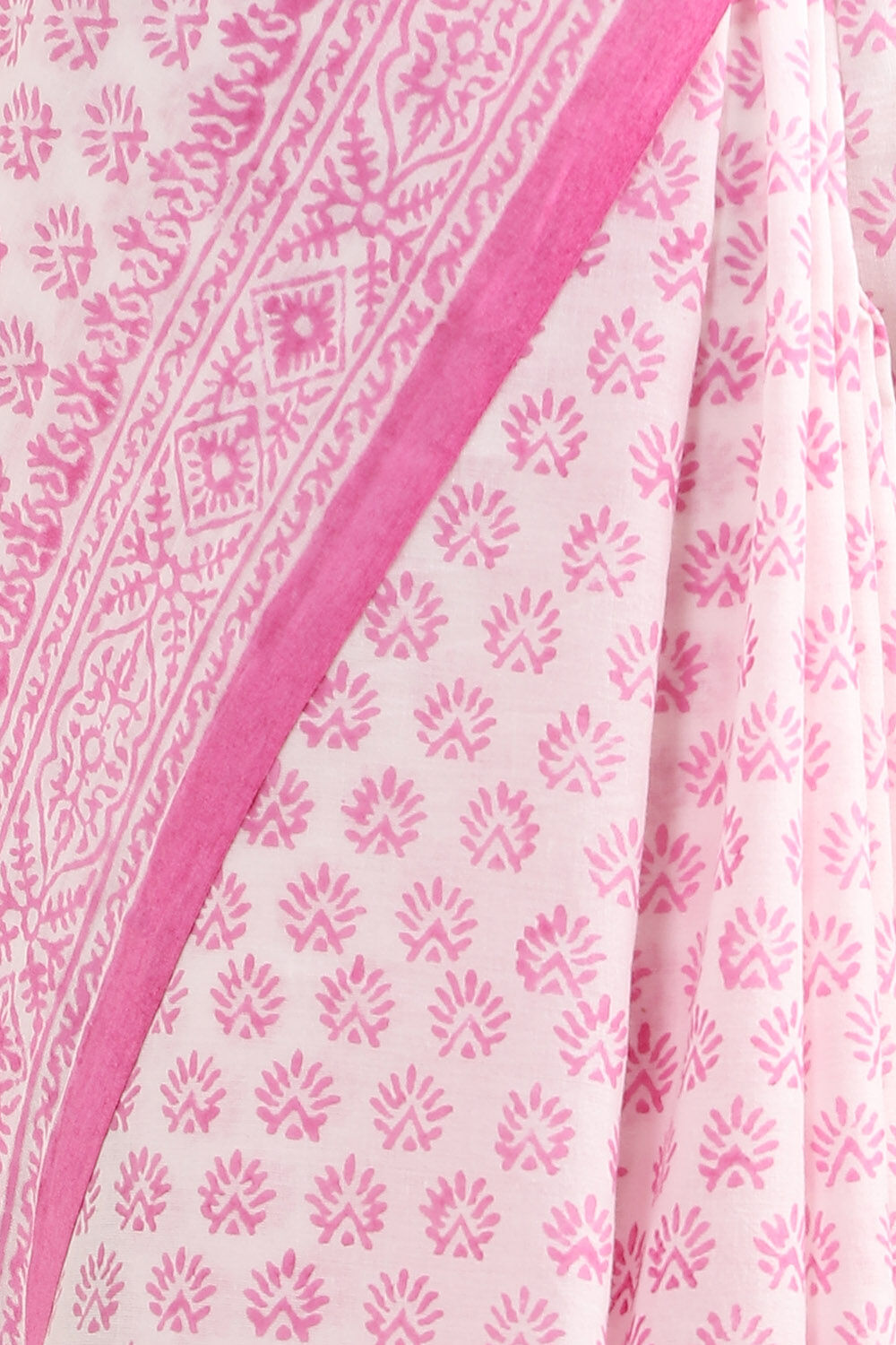 Off Pure White Cotton Sanganeri Printed image number null