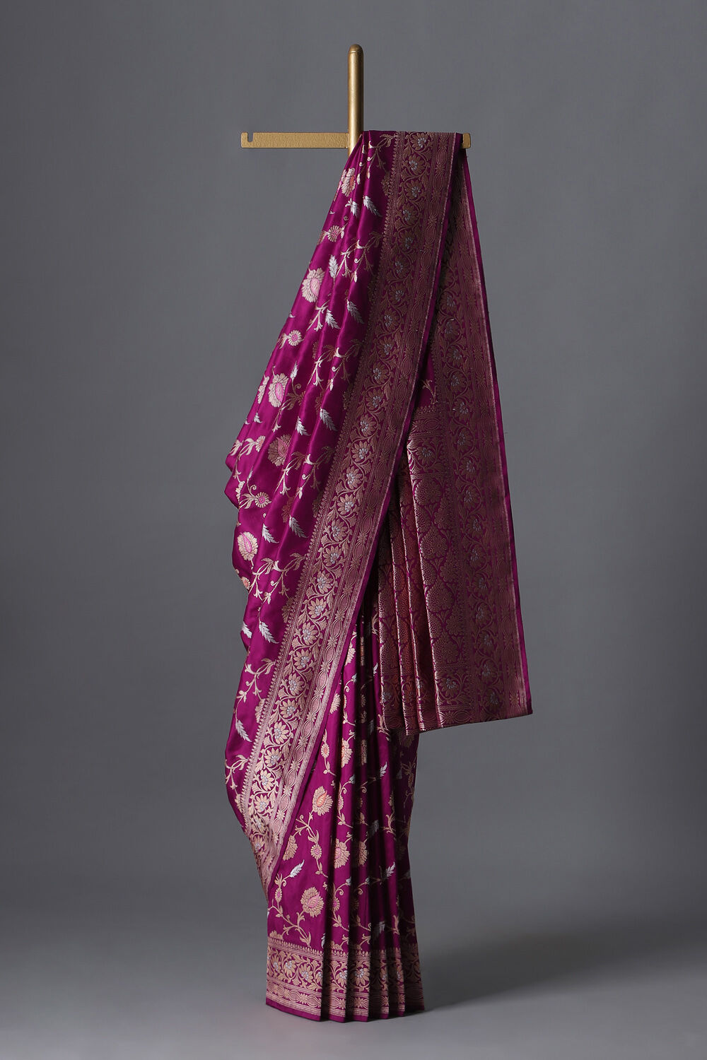 Purple Pure Silk Banarasi Saree image number null