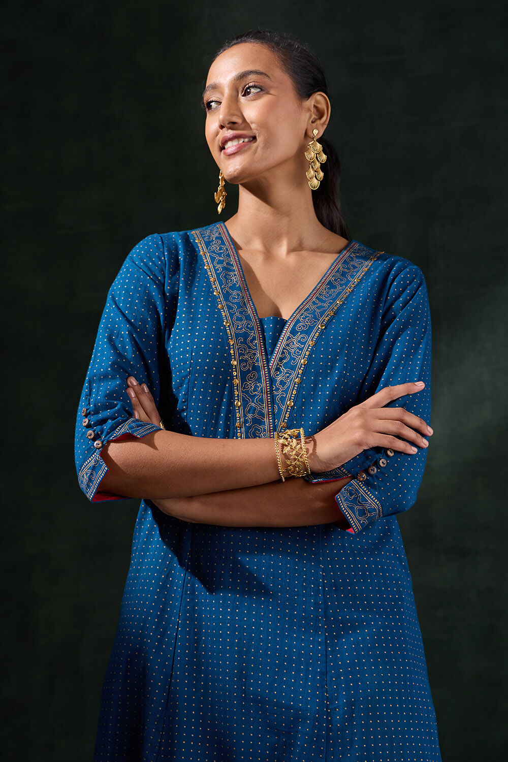 Blue Pure Cotton Printed Kurta image number null
