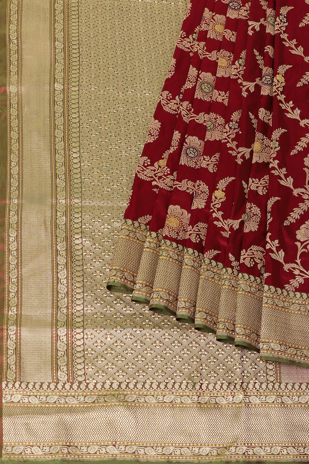 Red Pure Silk Banarasi Saree image number null