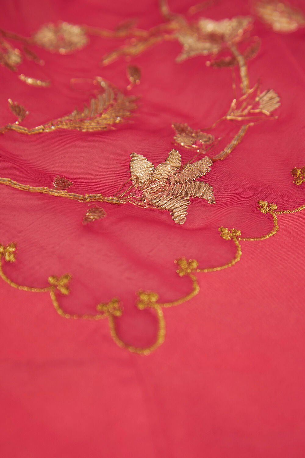 Pink Viscose Organza Gota Patti Saree image number null