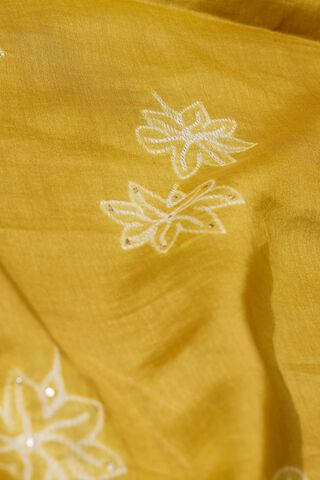 Light Yellow Pure Silk Cotton Shibori Saree thumbnail image number null