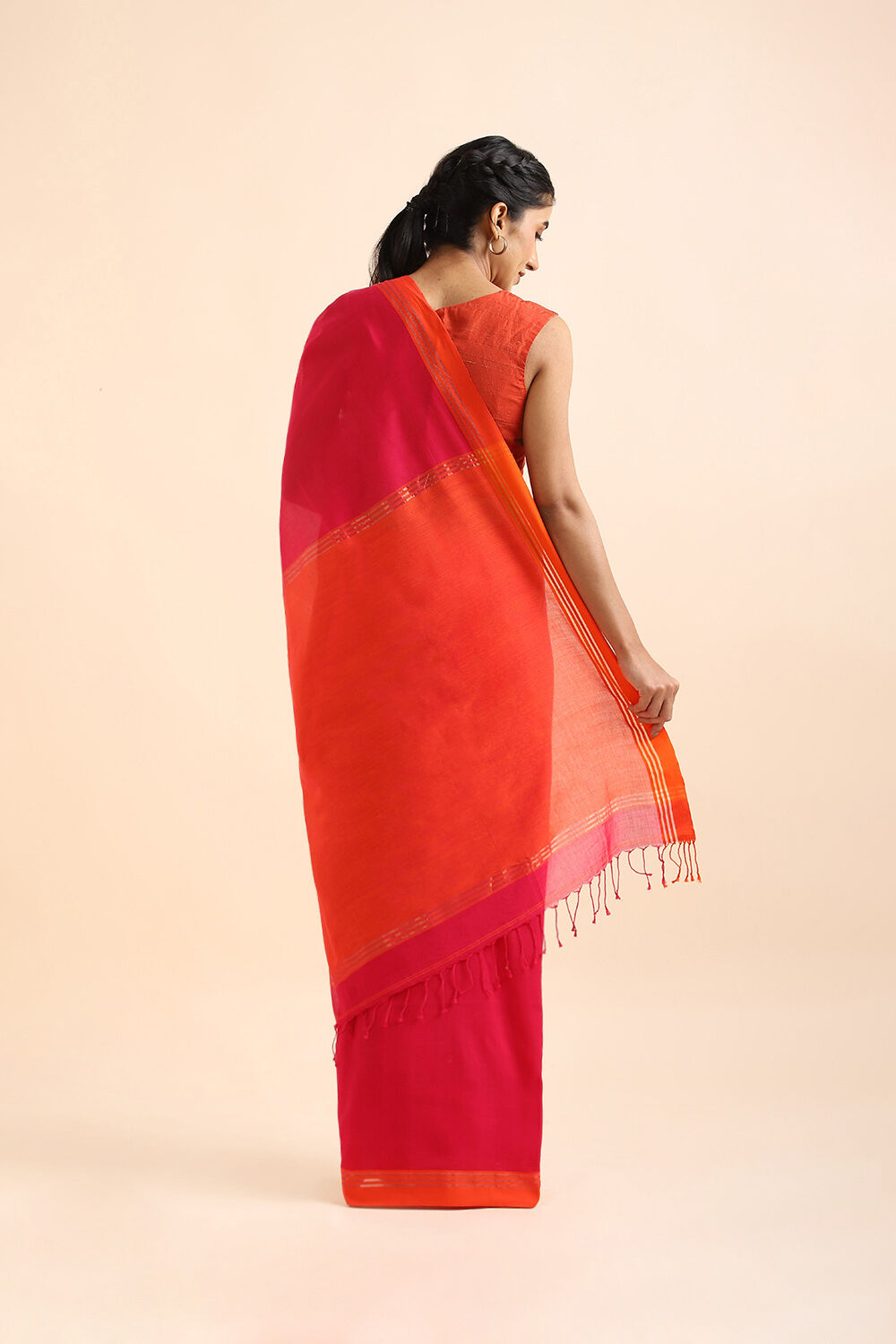 Pink Pure Cotton Bengal Saree image number null