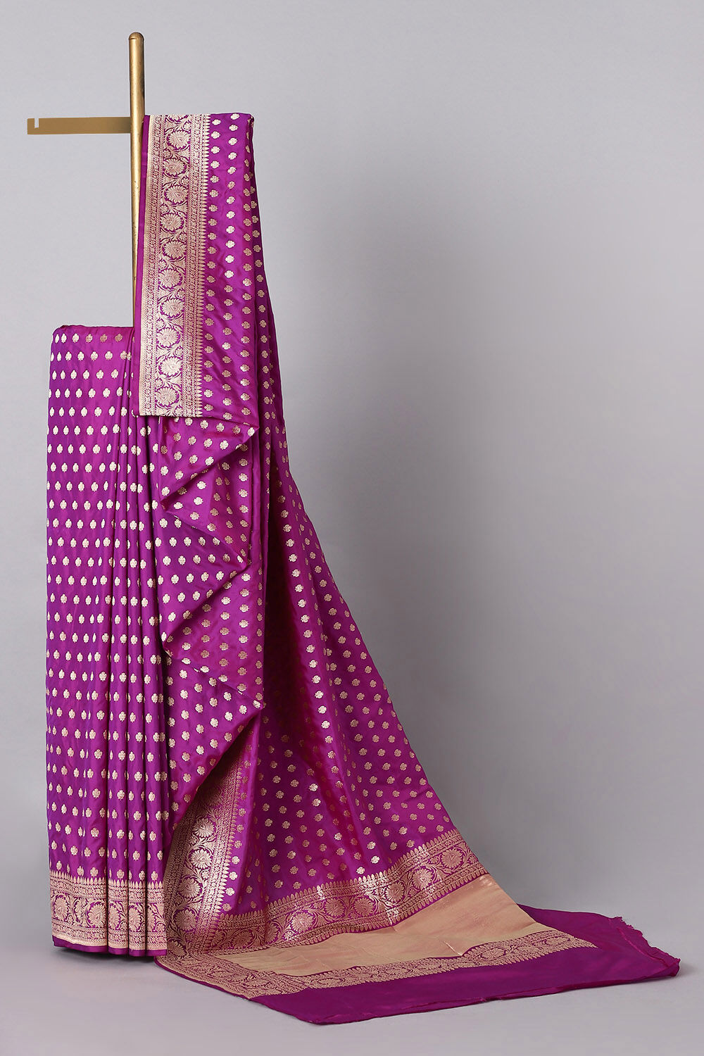 Purple Pure Silk Banarasi Saree image number null