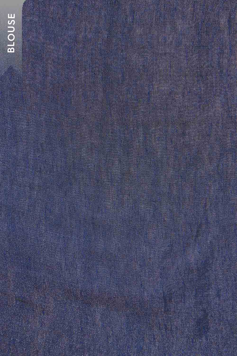 Dark Blue Tissue Linen Embroidered Saree image number null