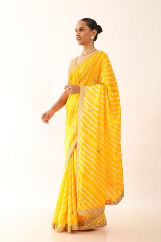 Light Yellow Craft Viscose Leheriya Saree thumbnail image number null