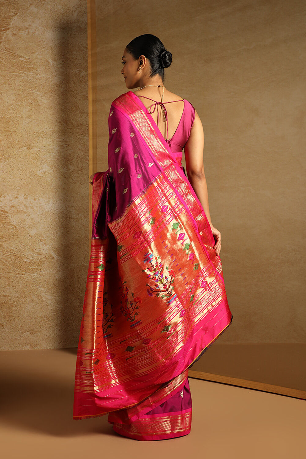 Pink Pure Silk Paithani Saree image number null