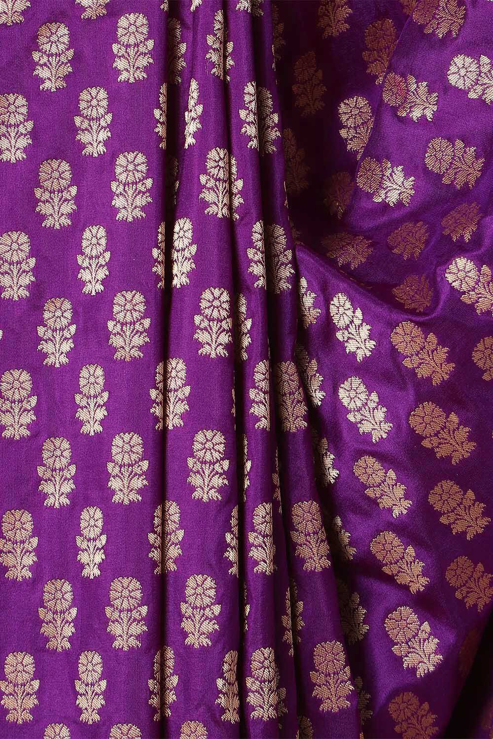 Purple Pure Silk Banarasi Saree image number null