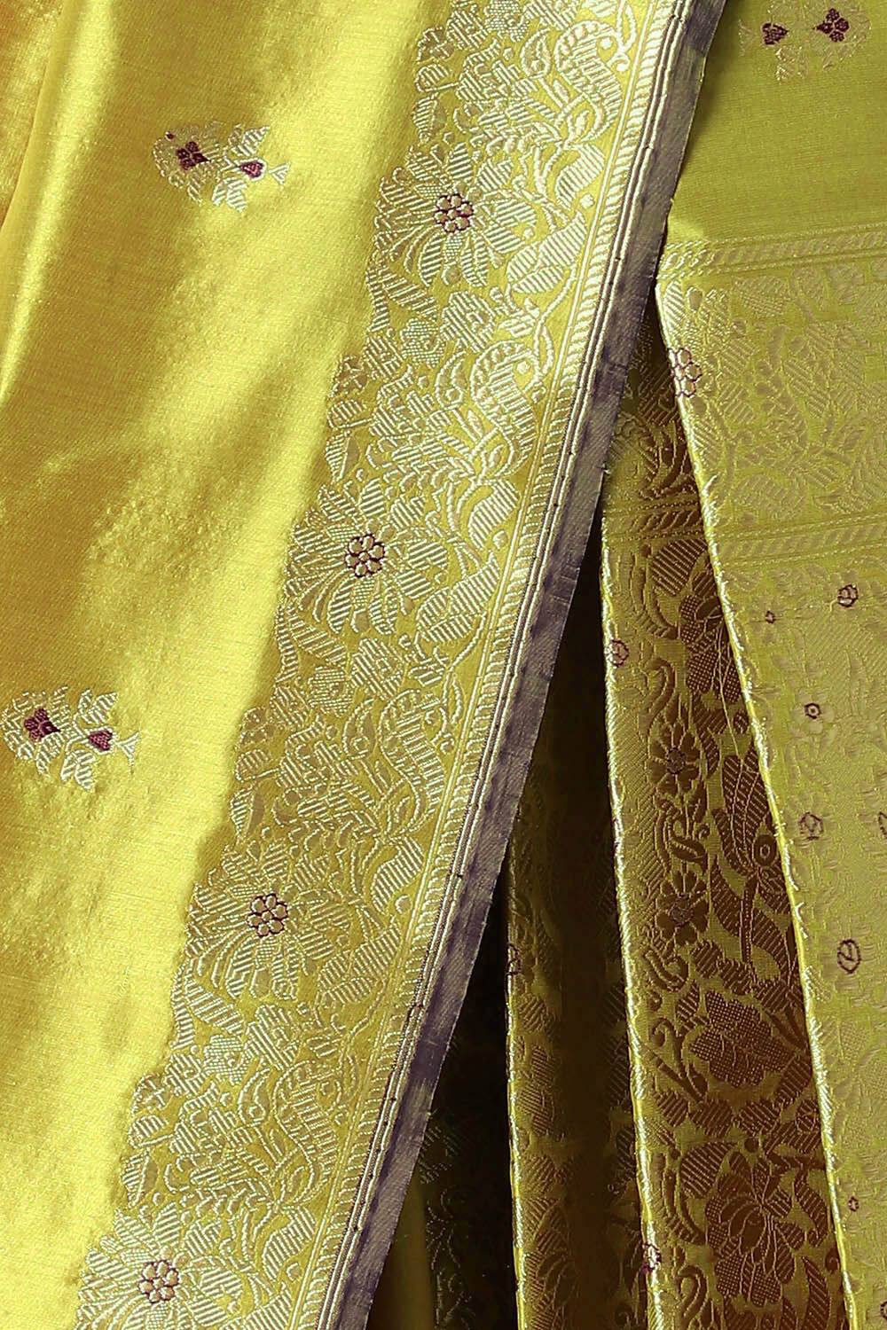 Light Green Pure Silk Banarasi Saree image number null