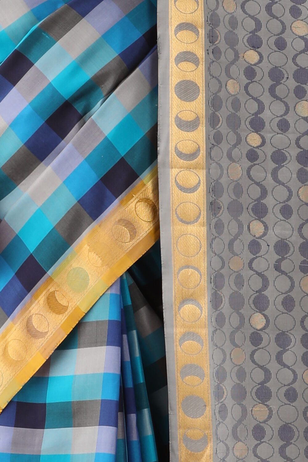 Blue Pure Silk Woven South Saree image number null