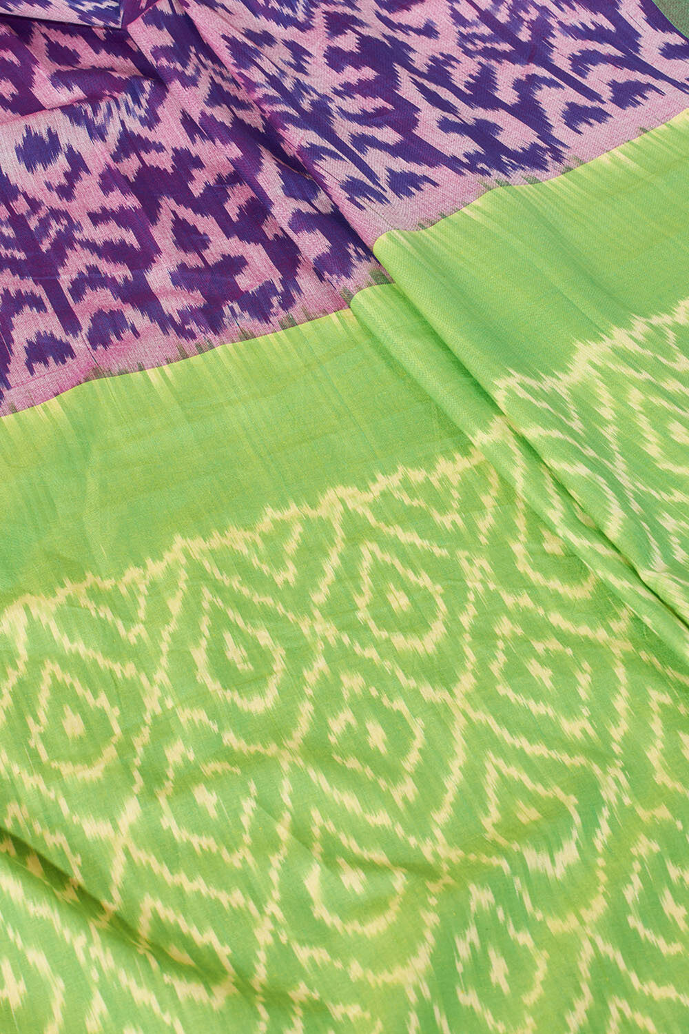Violet Pochampalli Pure Cotton Ikat Saree image number null