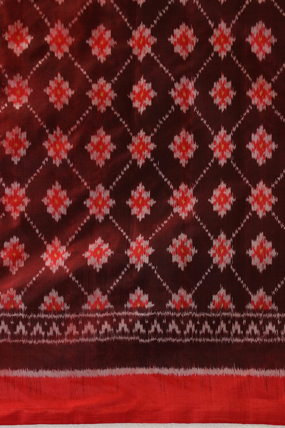 Red Rajkot Pure Silk Ikat Patola Saree image number null