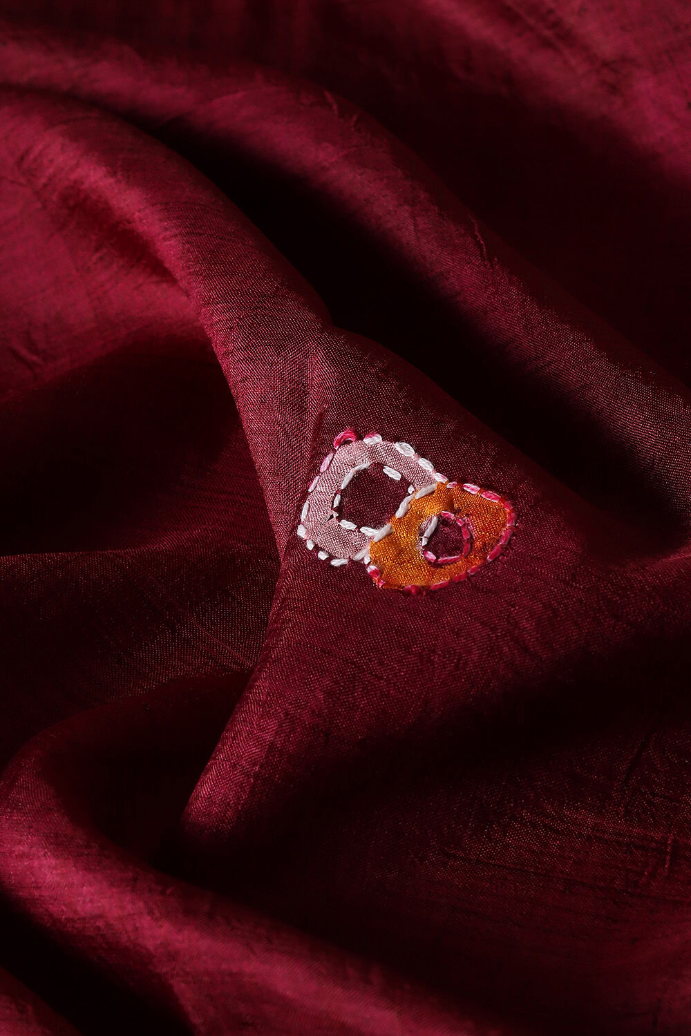 Dark Pink Pure Silk Batik Saree image number null