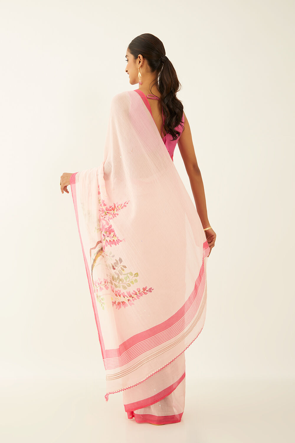 Light Pink Pure Silk Cotton Digital Printed Saree image number null