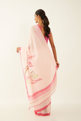 Light Pink Pure Silk Cotton Digital Printed Saree thumbnail image number null