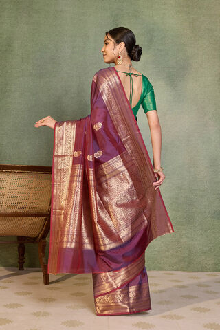 Dark Blue Banarasi Inspired Design Silk Viscose Kadwa Saree thumbnail image number null