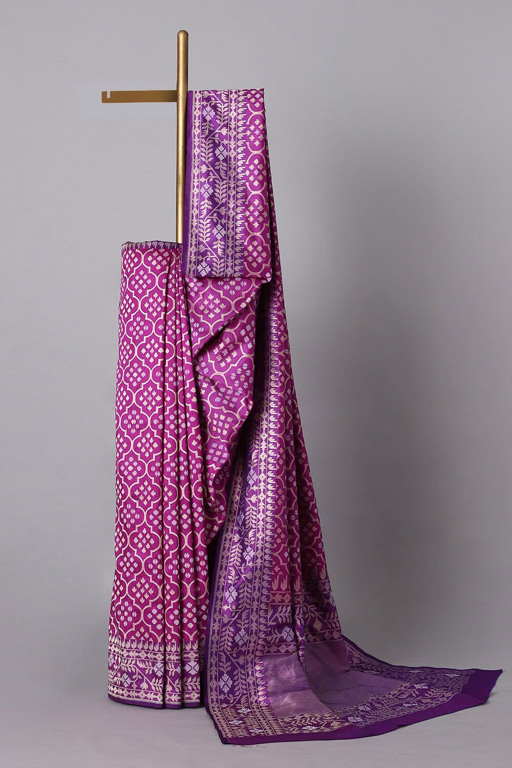 Purple Pure Silk Banarasi Saree image number null