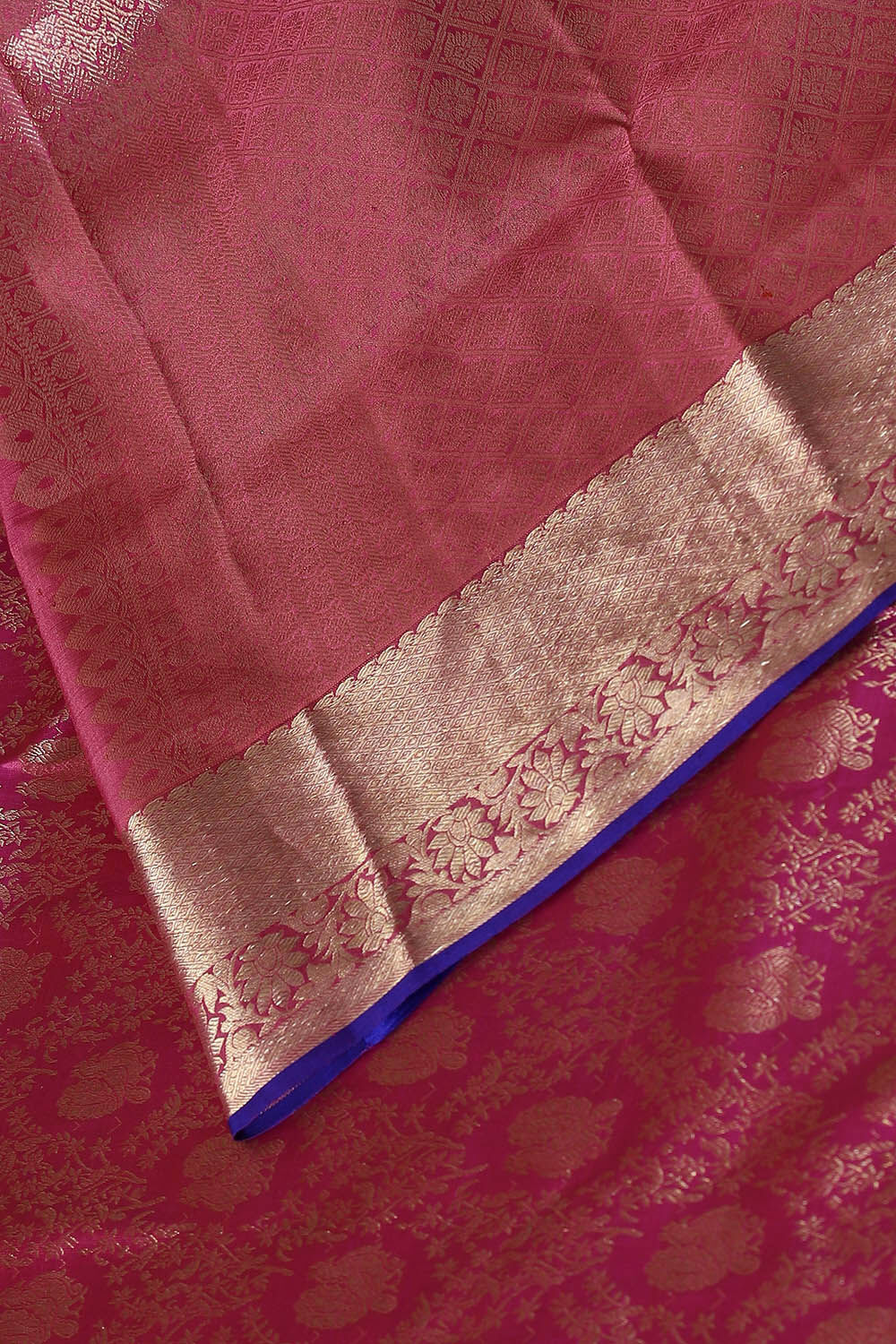 Dark Pink Pure Silk Kanjivaram Saree image number null
