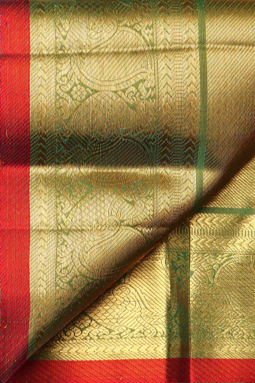 Dark Green Pure Silk Kanjivaram Saree image number null