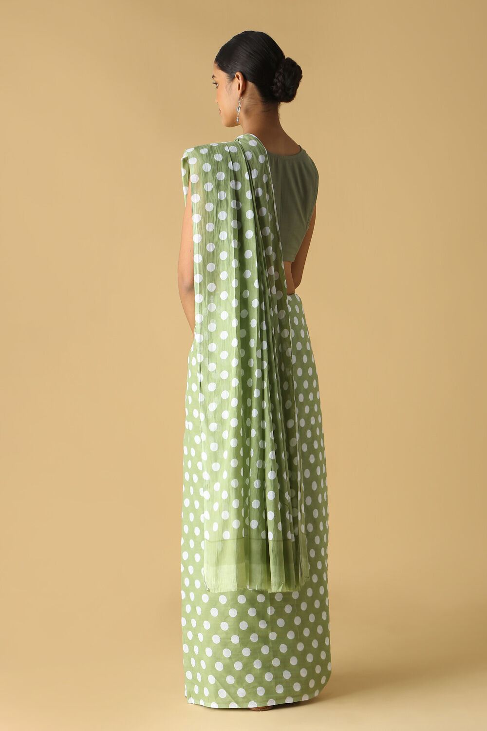 Green Pure Cotton Printed Saree image number null