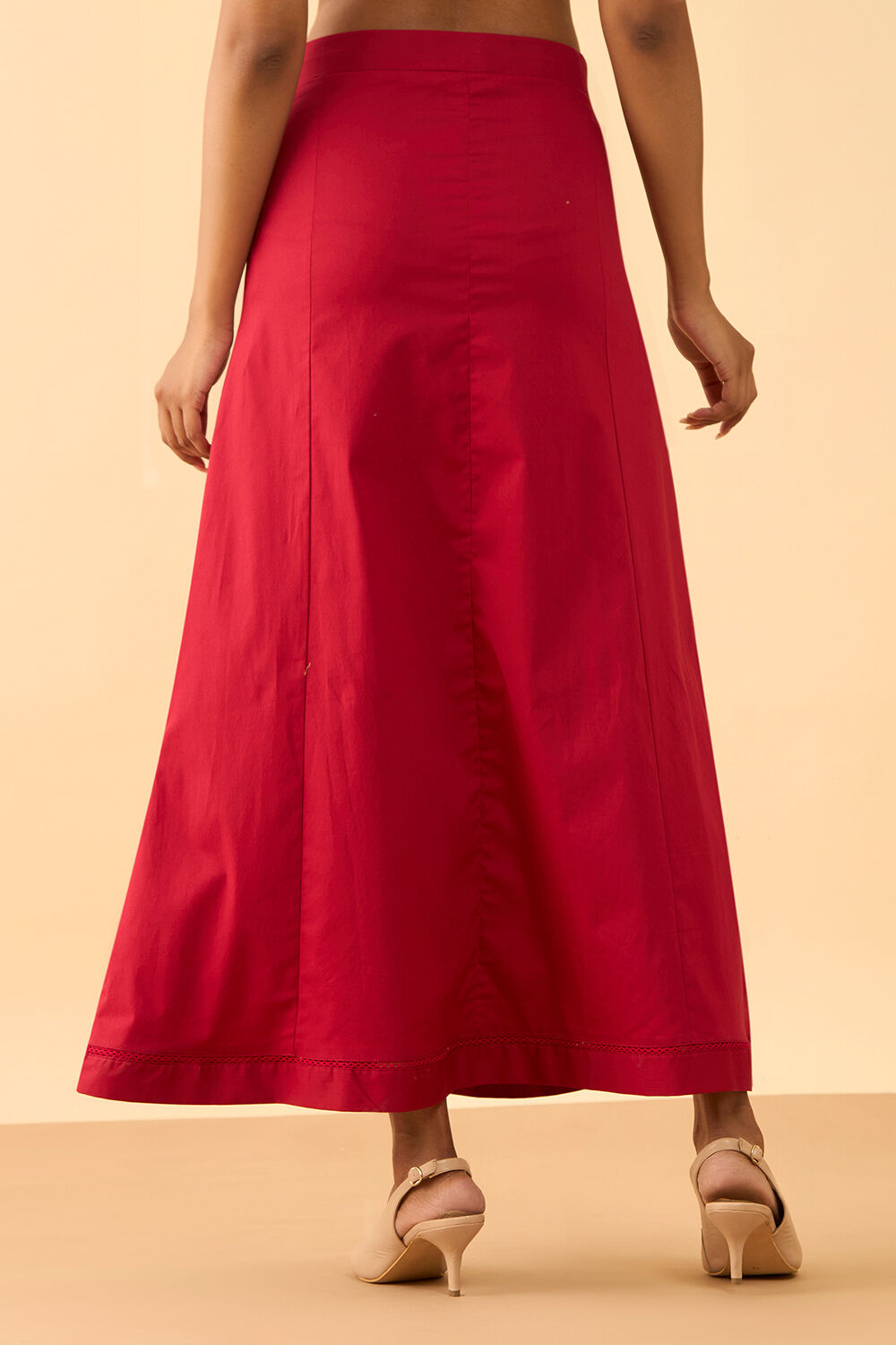 Dark Red Woven Cotton Lycra Inskirt image number null