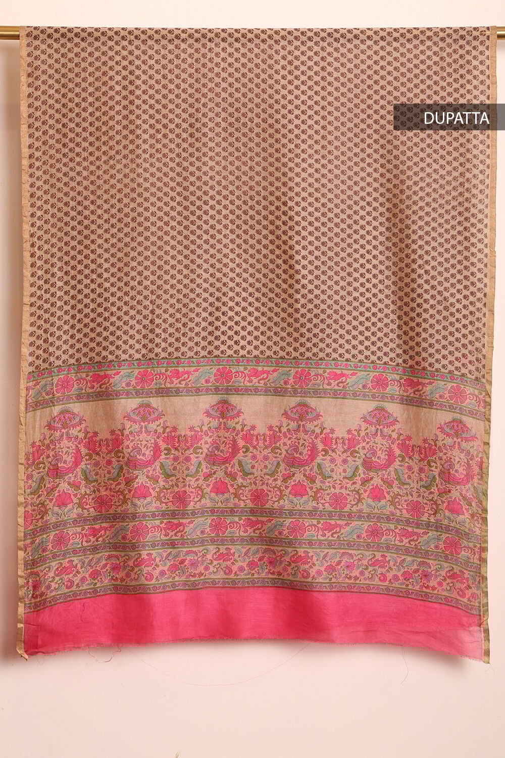 Green Printed Pure Silk Cotton Suit Set image number null