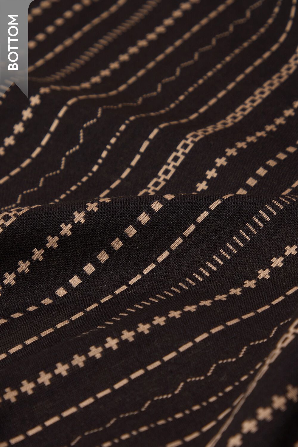 Black Pure Cotton Woven Unstitched Suit Set image number null