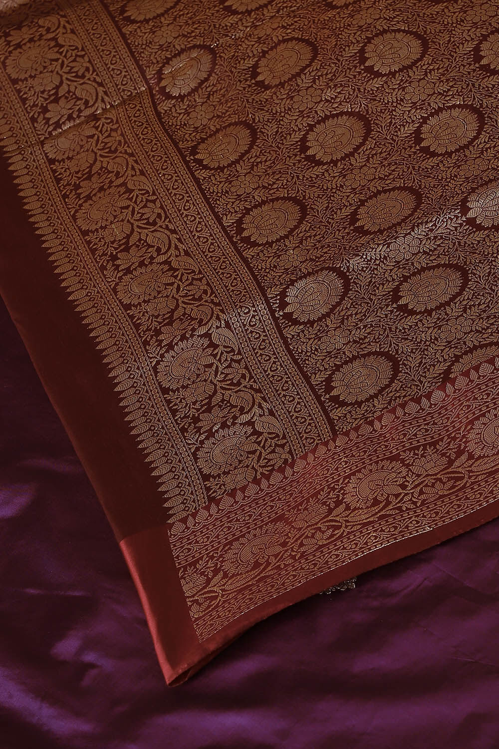 Purple Pure Silk Banarasi Saree image number null