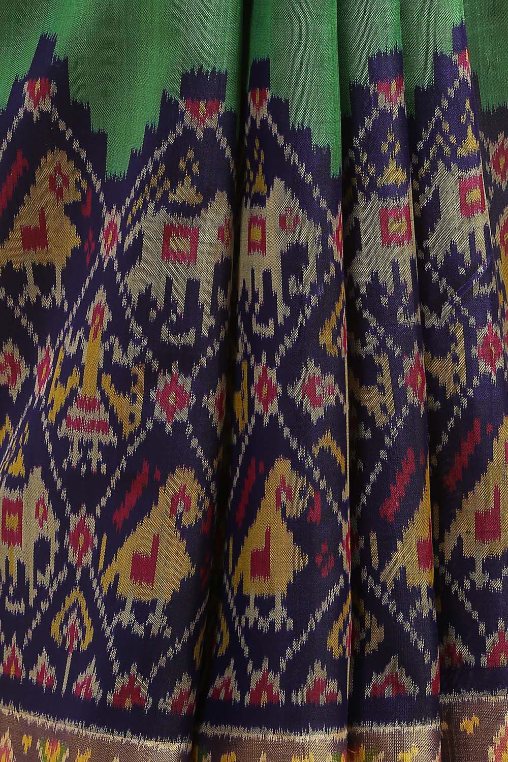 Green Pure Silk Rajkot Patola Ikat Saree image number null