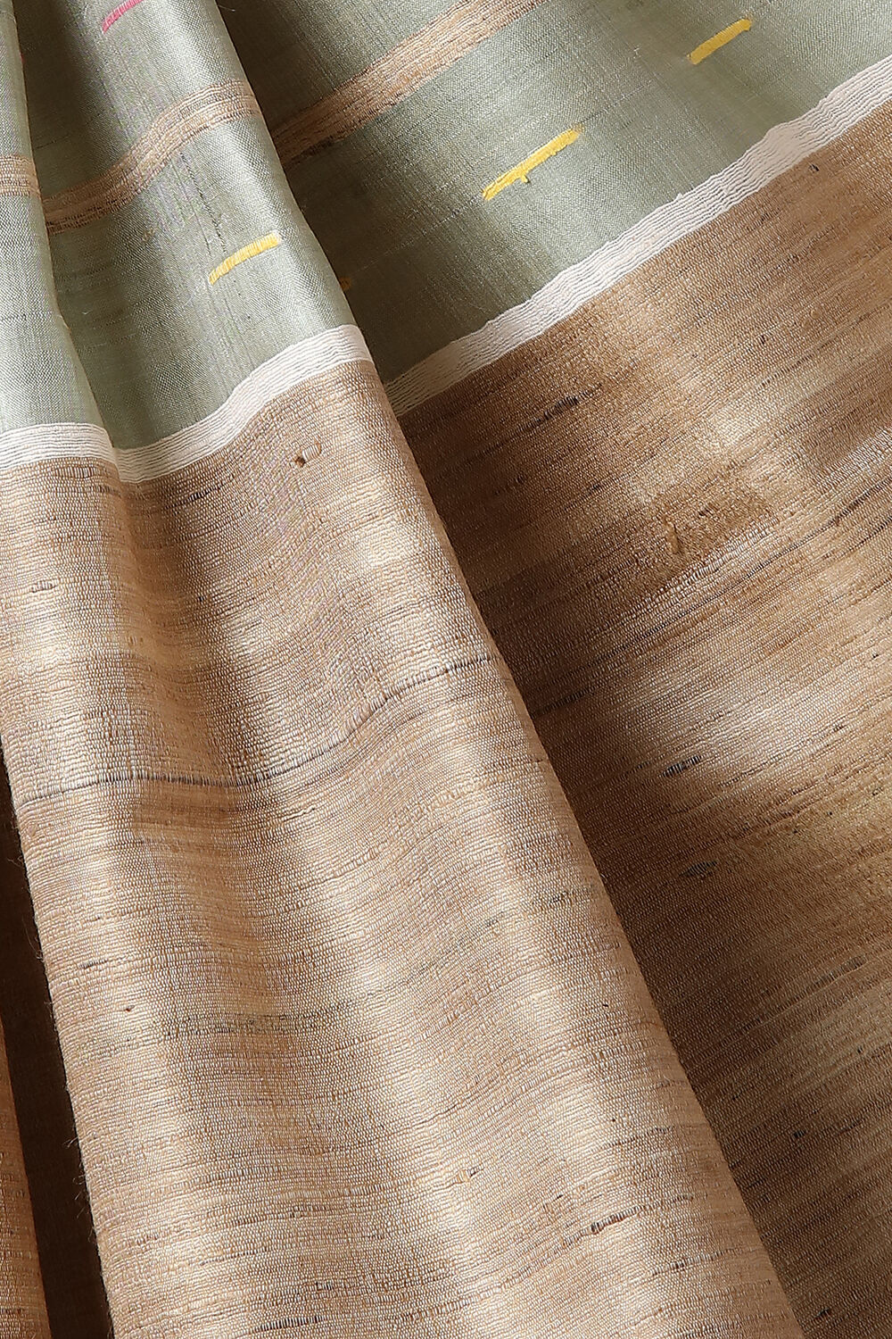 Green Pure Tussar Silk Woven Saree image number null
