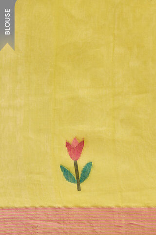 Yellow Jamdani Pure Silk Cotton Bengal Saree thumbnail image number null