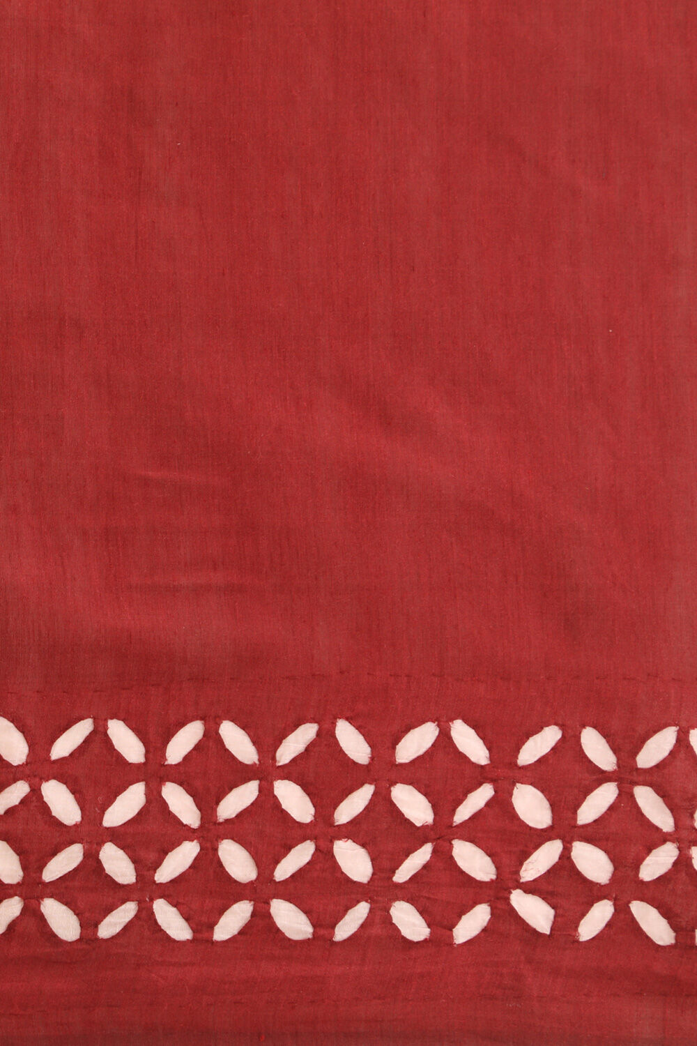 Dark Red Craft Pure Tussar Silk Applique Saree image number null